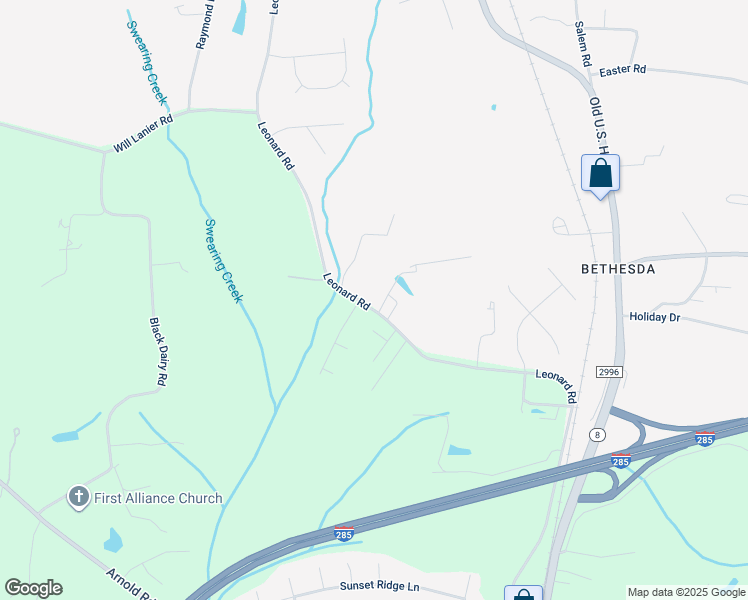 map of restaurants, bars, coffee shops, grocery stores, and more near 2284 Leonard Road in Lexington