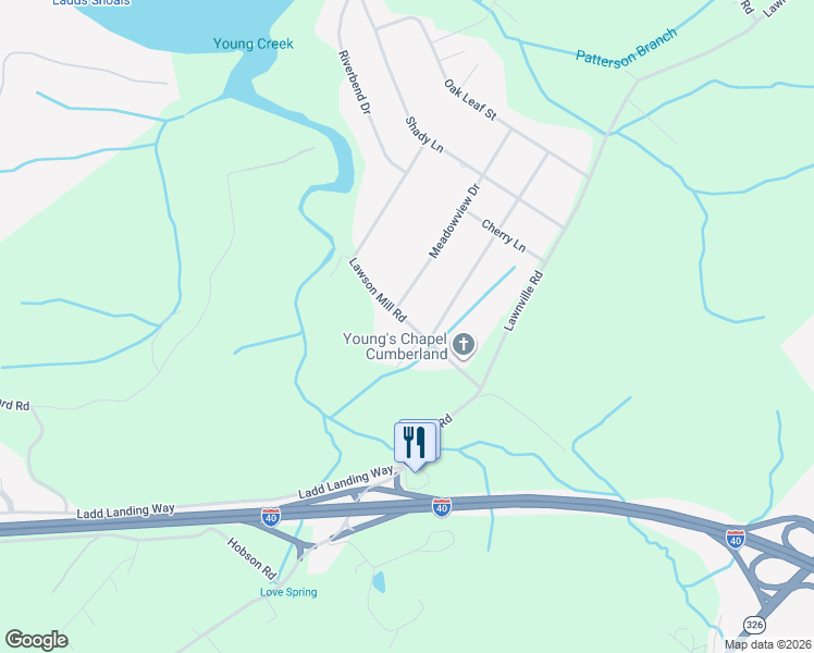 map of restaurants, bars, coffee shops, grocery stores, and more near 134 Lawson Mill Road in Kingston