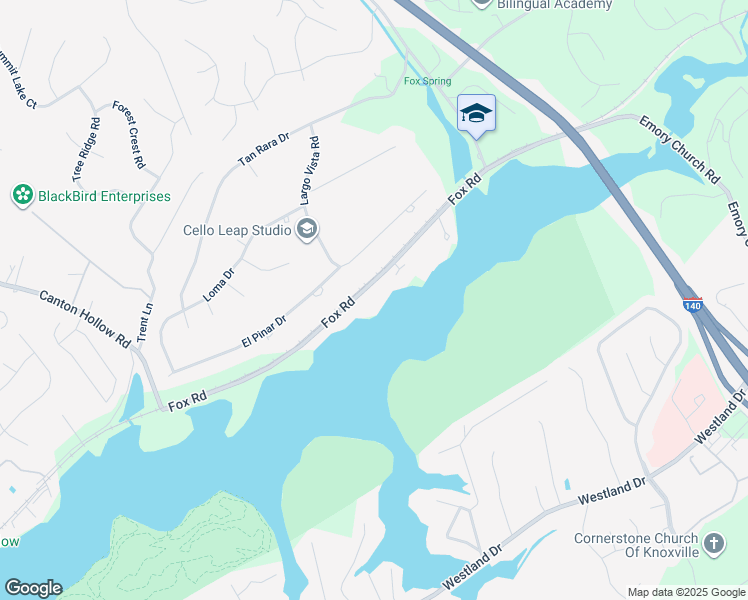 map of restaurants, bars, coffee shops, grocery stores, and more near 920 Fox Road in Knoxville
