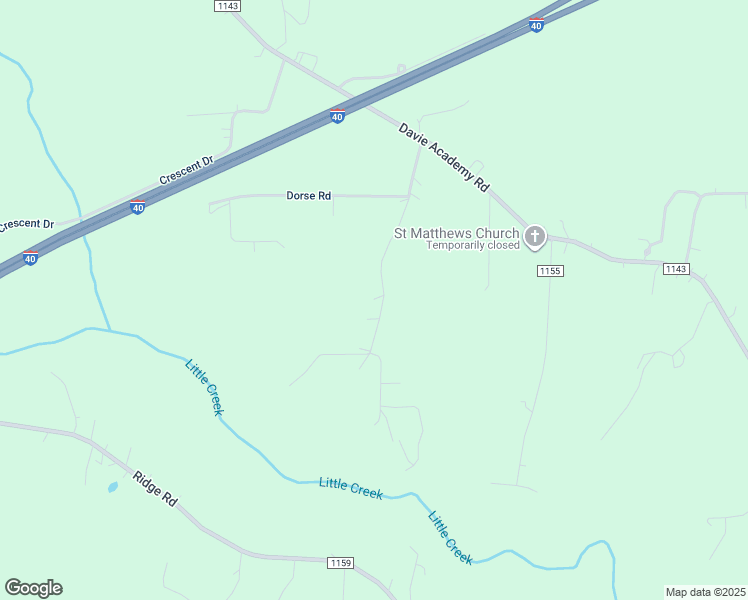 map of restaurants, bars, coffee shops, grocery stores, and more near 260 Stage Coach Road in Mocksville