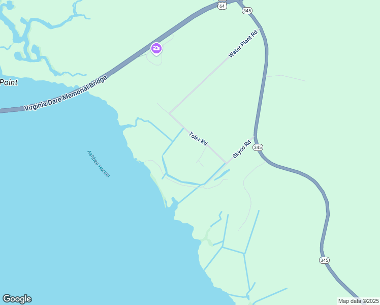 map of restaurants, bars, coffee shops, grocery stores, and more near 127 Toler Road in Manteo