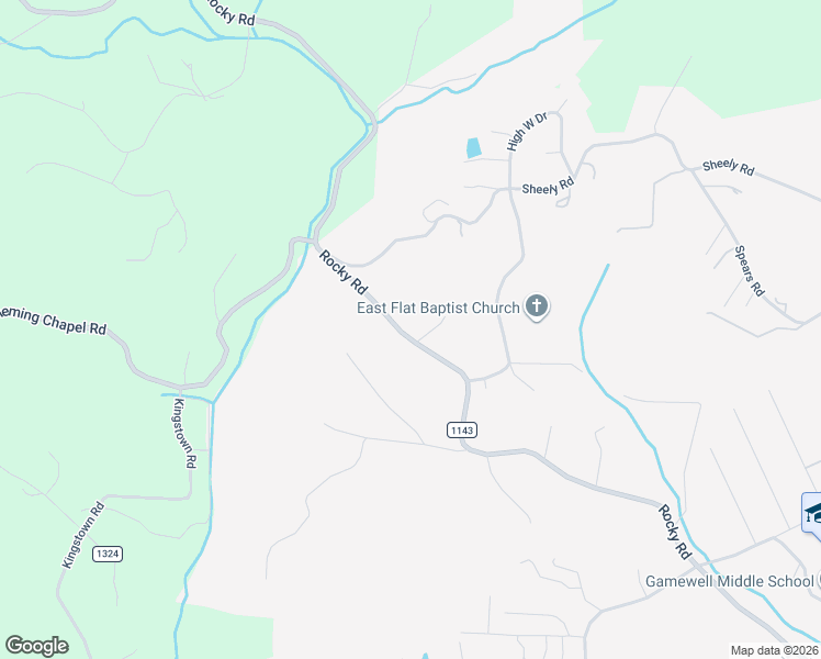 map of restaurants, bars, coffee shops, grocery stores, and more near 3359 Rocky Road in Lenoir