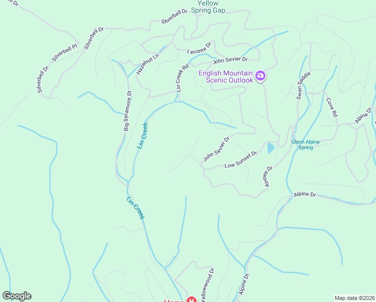 map of restaurants, bars, coffee shops, grocery stores, and more near 1154 Chestnut Ridge Court in Sevierville