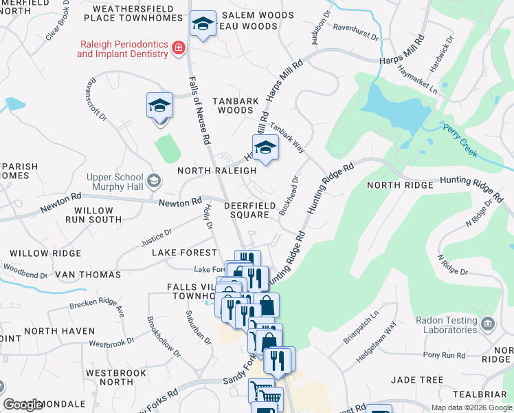 map of restaurants, bars, coffee shops, grocery stores, and more near 934 Albany Court in Raleigh