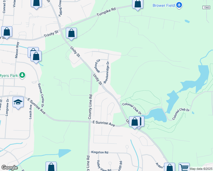map of restaurants, bars, coffee shops, grocery stores, and more near 10 Breckenridge Drive in Thomasville