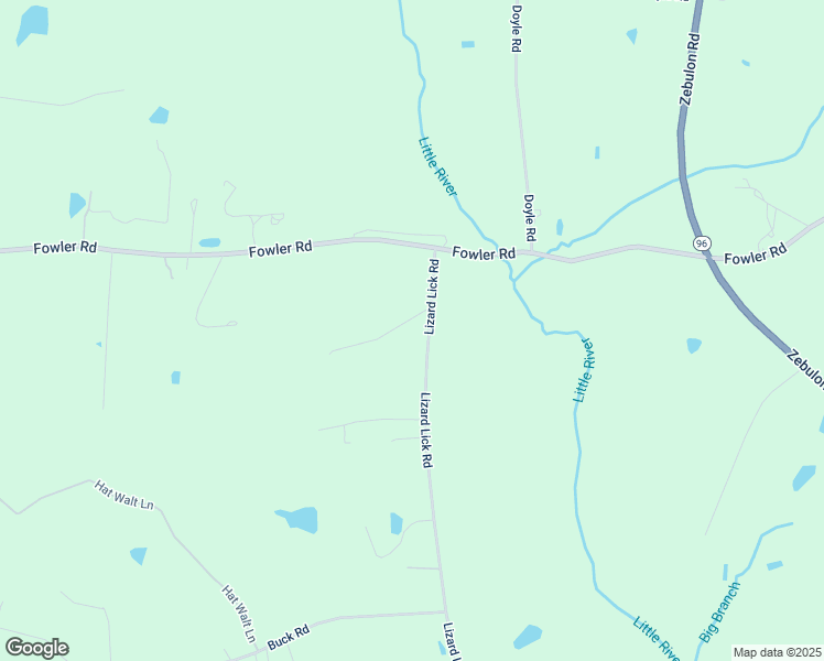 map of restaurants, bars, coffee shops, grocery stores, and more near 4125 Lizard Lick Road in Wendell