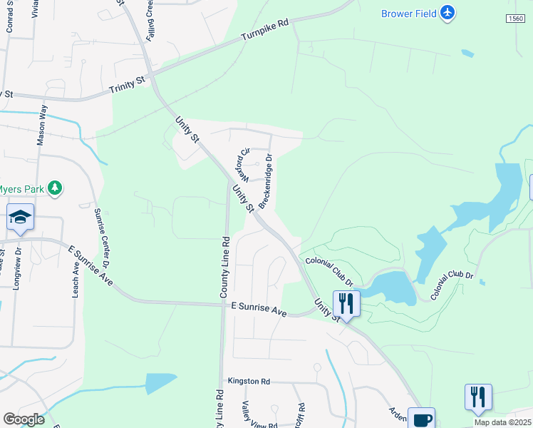 map of restaurants, bars, coffee shops, grocery stores, and more near 10 Breckenridge Drive in Thomasville