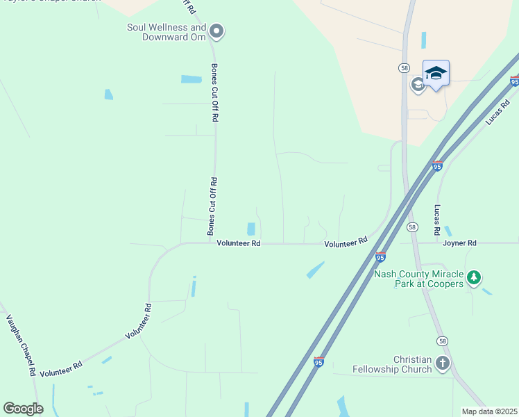 map of restaurants, bars, coffee shops, grocery stores, and more near 3040 Volunteer Road in Elm City