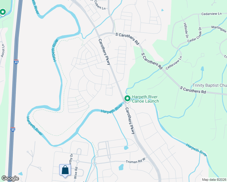 map of restaurants, bars, coffee shops, grocery stores, and more near 923 Scouting Drive in Franklin