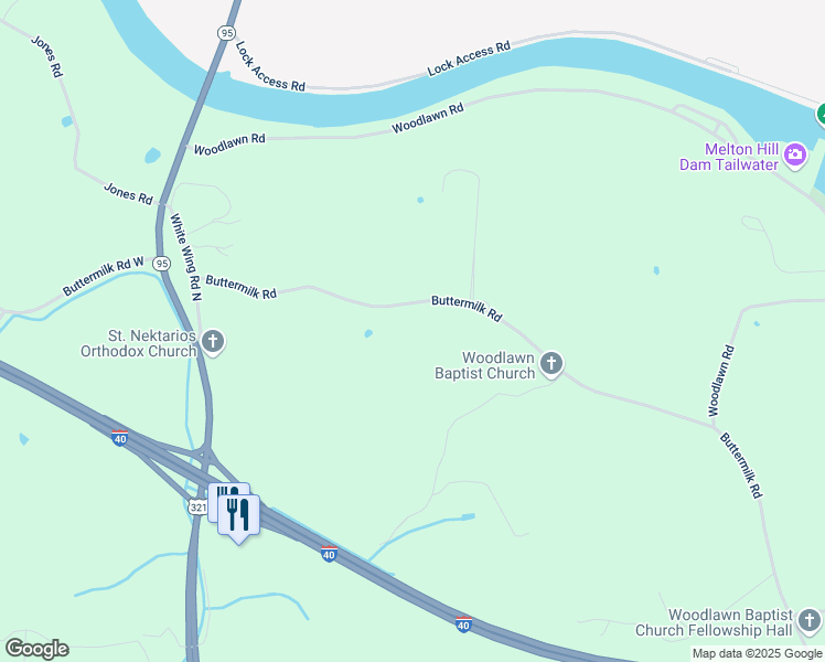 map of restaurants, bars, coffee shops, grocery stores, and more near 2560 Buttermilk Road in Lenoir City