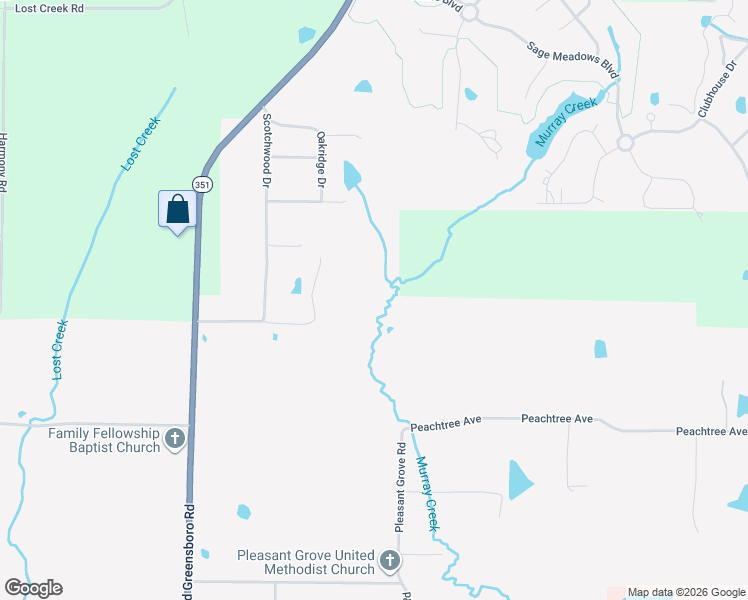 map of restaurants, bars, coffee shops, grocery stores, and more near 3702 East Thomas Green Road in Jonesboro