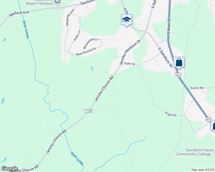 map of restaurants, bars, coffee shops, grocery stores, and more near 216 New Hampshire Court in Mocksville
