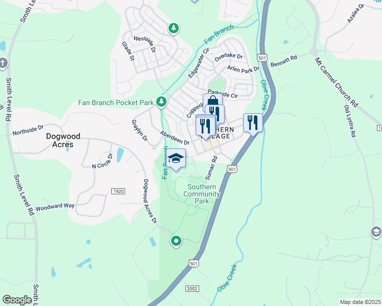 map of restaurants, bars, coffee shops, grocery stores, and more near 706 Copperline Drive in Chapel Hill