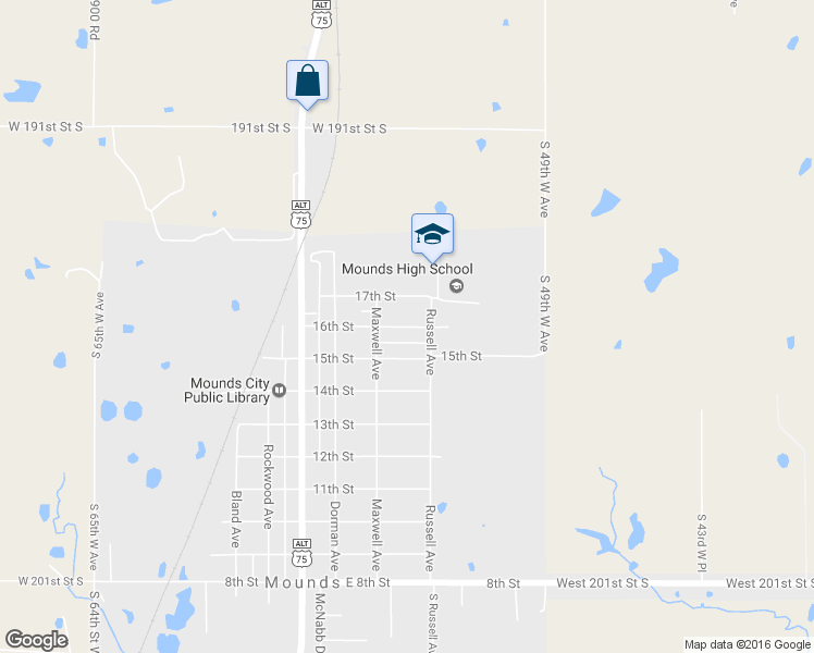 map of restaurants, bars, coffee shops, grocery stores, and more near 219 16th Street in Mounds