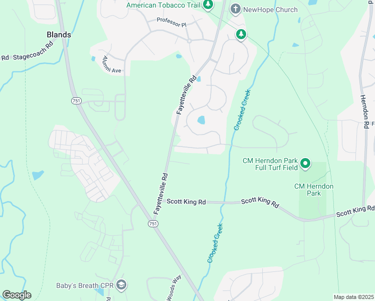 map of restaurants, bars, coffee shops, grocery stores, and more near 106 Swift Creek Crossing in Durham