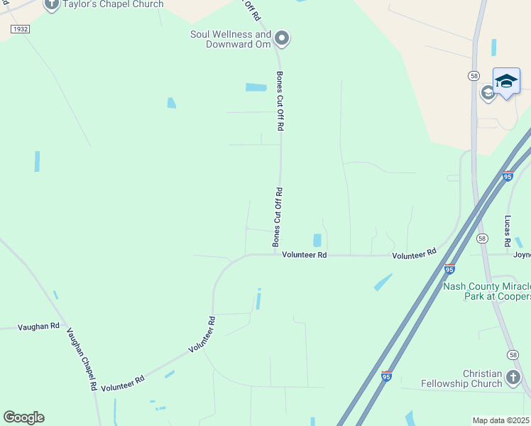 map of restaurants, bars, coffee shops, grocery stores, and more near 6398 Bones Cut Off Road in Elm City