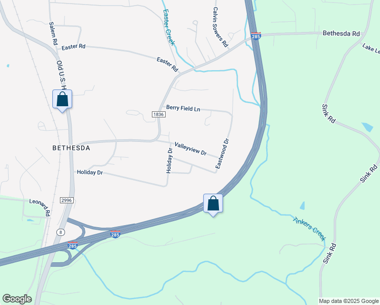 map of restaurants, bars, coffee shops, grocery stores, and more near 280 Valleyview Drive in Lexington