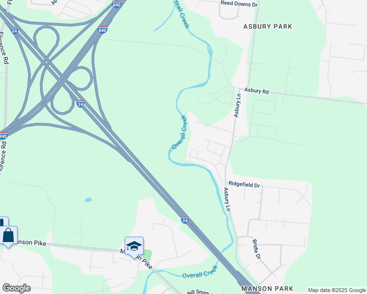 map of restaurants, bars, coffee shops, grocery stores, and more near 3806 Dixie Lane in Murfreesboro