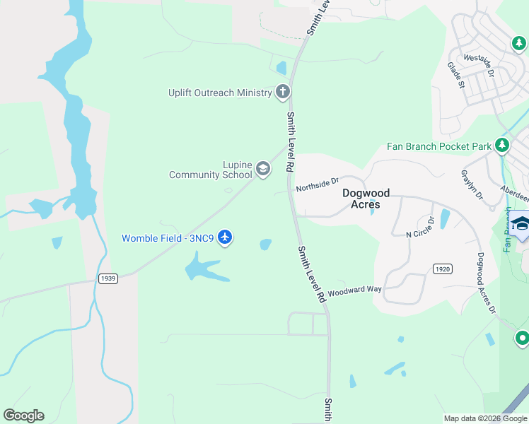 map of restaurants, bars, coffee shops, grocery stores, and more near 1100 Smith Level Road in Chapel Hill