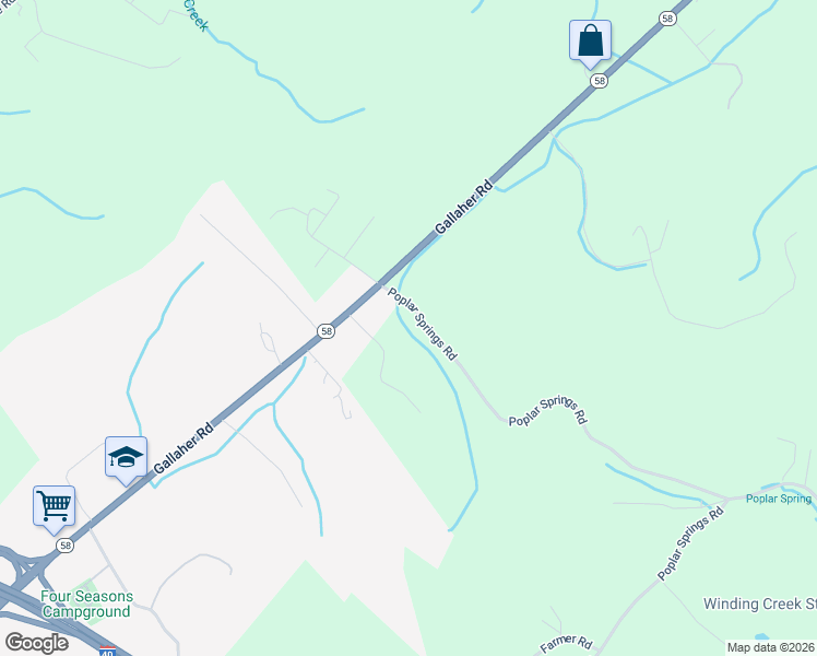 map of restaurants, bars, coffee shops, grocery stores, and more near 124b Poplar Springs Road in Kingston