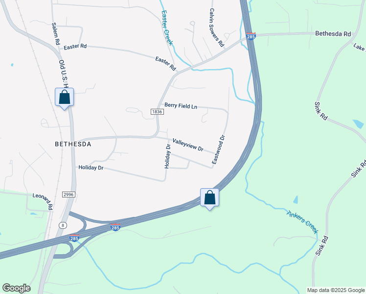 map of restaurants, bars, coffee shops, grocery stores, and more near 280 Valleyview Drive in Lexington