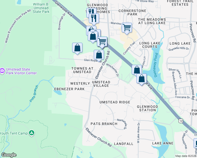 map of restaurants, bars, coffee shops, grocery stores, and more near 7734 Astoria Place in Raleigh