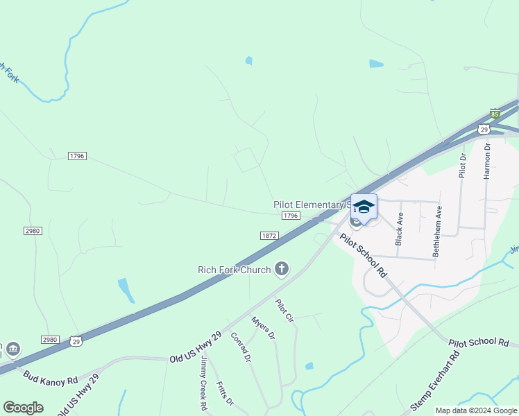 map of restaurants, bars, coffee shops, grocery stores, and more near 258 Shuler Road in Thomasville
