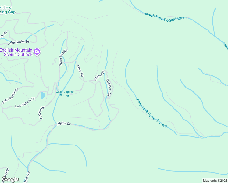 map of restaurants, bars, coffee shops, grocery stores, and more near 1215 Alpine Drive in Sevierville