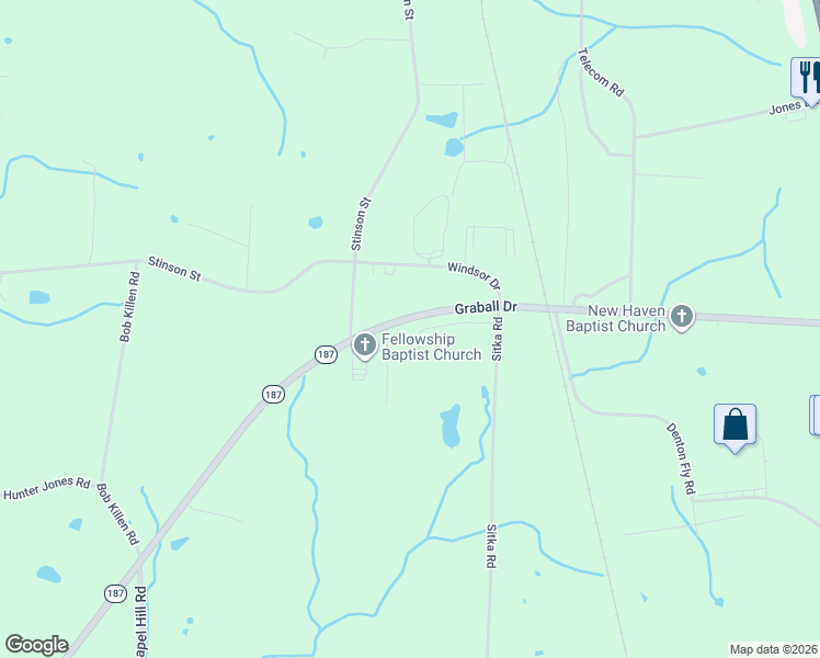 map of restaurants, bars, coffee shops, grocery stores, and more near 110-114 Graball Dr in Milan