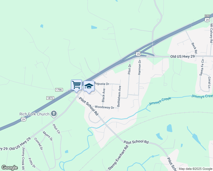 map of restaurants, bars, coffee shops, grocery stores, and more near 1813 Augusta Drive in Thomasville