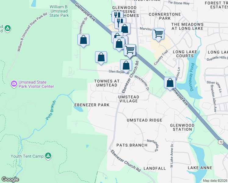 map of restaurants, bars, coffee shops, grocery stores, and more near 8004 Goldenrain Way in Raleigh