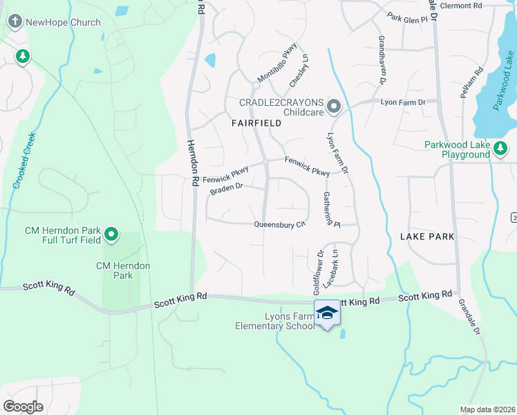 map of restaurants, bars, coffee shops, grocery stores, and more near 103 Barrett Place in Durham