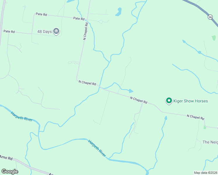map of restaurants, bars, coffee shops, grocery stores, and more near 4330 North Chapel Road in Franklin