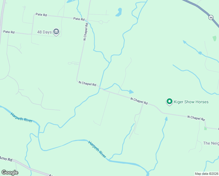 map of restaurants, bars, coffee shops, grocery stores, and more near 4330 North Chapel Road in Franklin