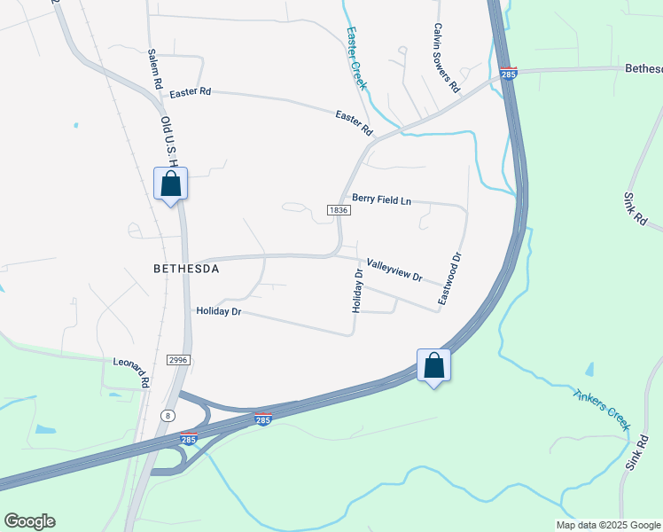 map of restaurants, bars, coffee shops, grocery stores, and more near 124 Valleyview Drive in Lexington