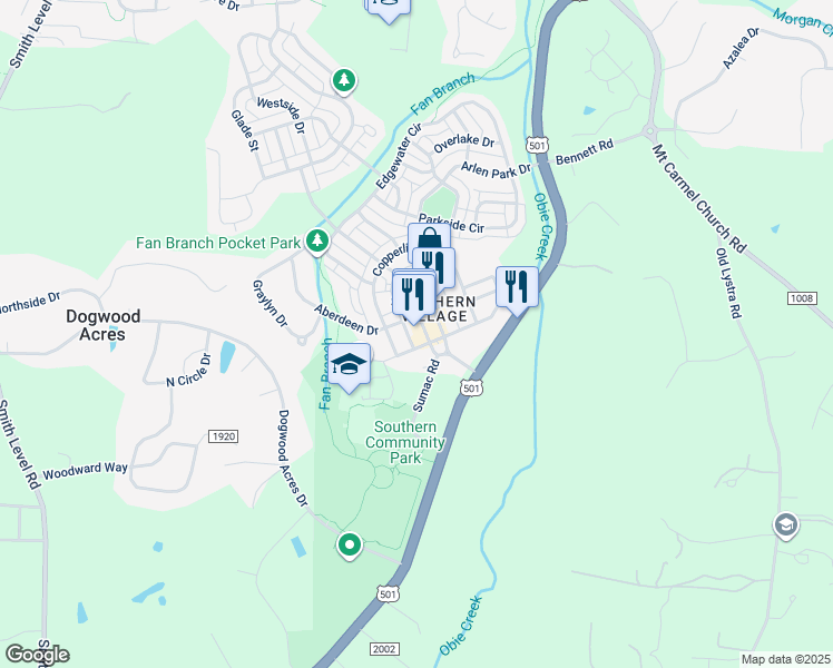 map of restaurants, bars, coffee shops, grocery stores, and more near 700 Market Street in Chapel Hill