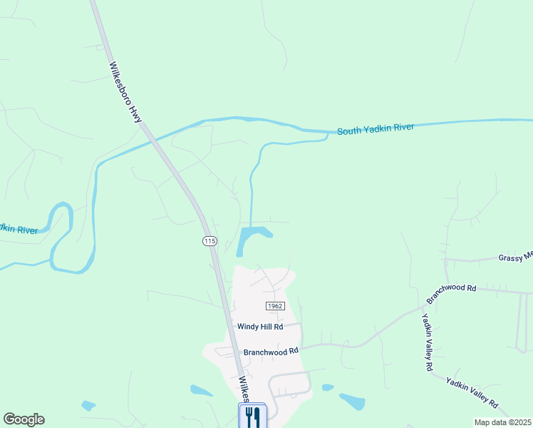 map of restaurants, bars, coffee shops, grocery stores, and more near 125 Granny Trail Lane in Statesville