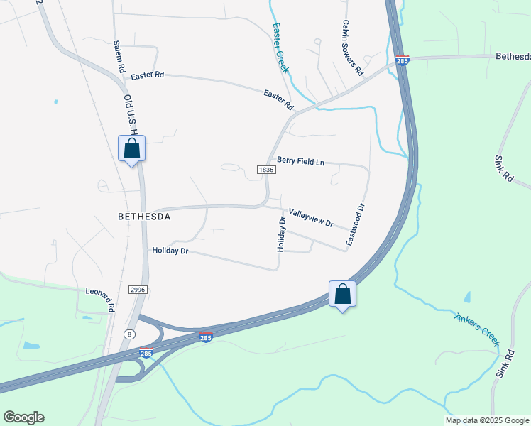 map of restaurants, bars, coffee shops, grocery stores, and more near 124 Valleyview Drive in Lexington