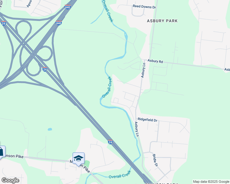 map of restaurants, bars, coffee shops, grocery stores, and more near 3806 Dixie Lane in Murfreesboro