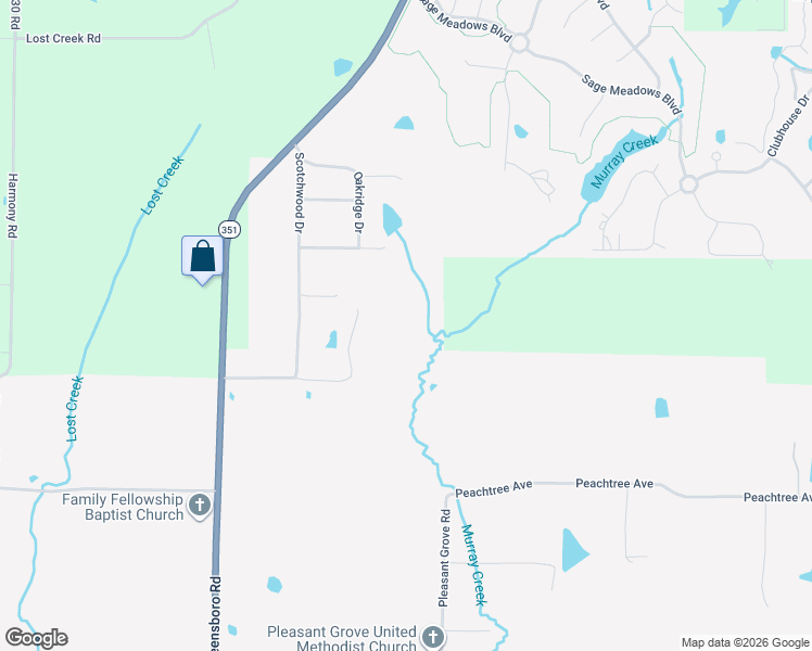 map of restaurants, bars, coffee shops, grocery stores, and more near 3702 East Thomas Green Road in Jonesboro