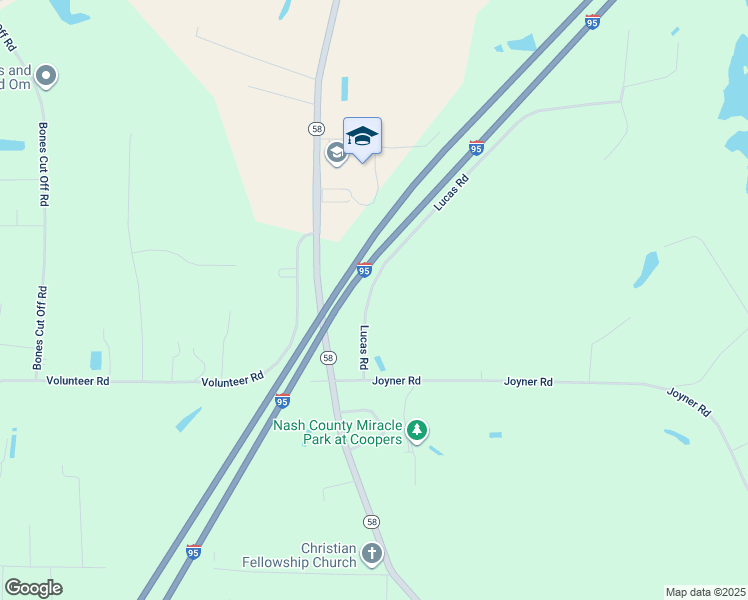 map of restaurants, bars, coffee shops, grocery stores, and more near 6686 Lucas Road in Elm City