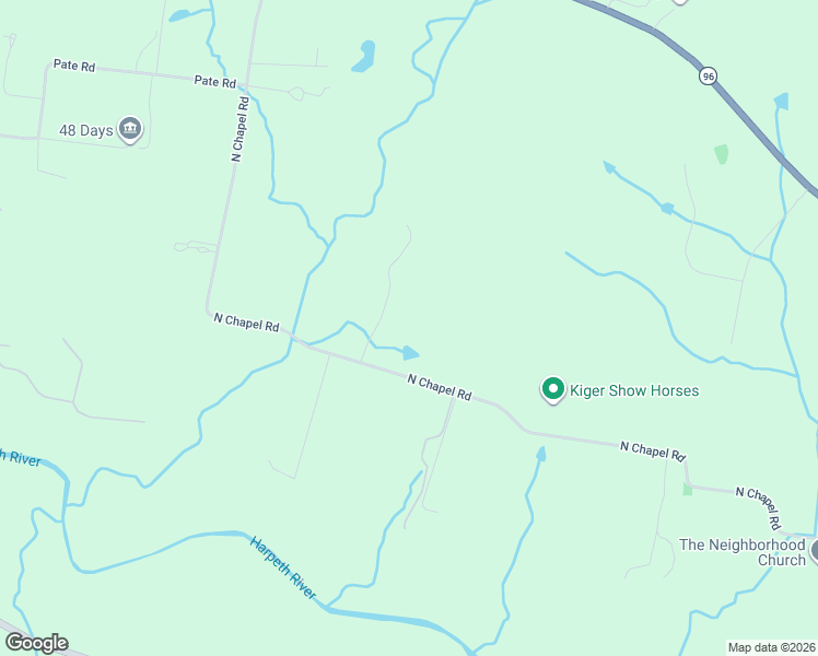 map of restaurants, bars, coffee shops, grocery stores, and more near 4348 North Chapel Road in Franklin