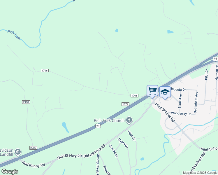 map of restaurants, bars, coffee shops, grocery stores, and more near 338 Shuler Road in Thomasville