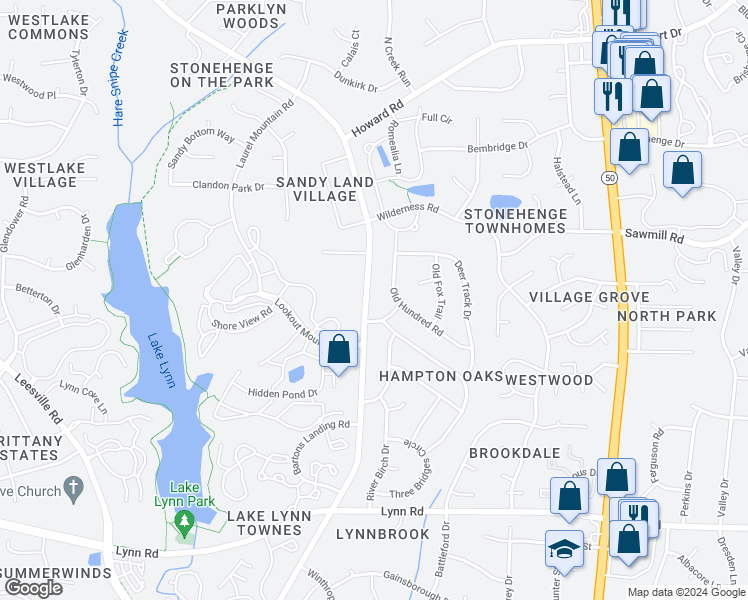map of restaurants, bars, coffee shops, grocery stores, and more near 7408 Ray Road in Raleigh