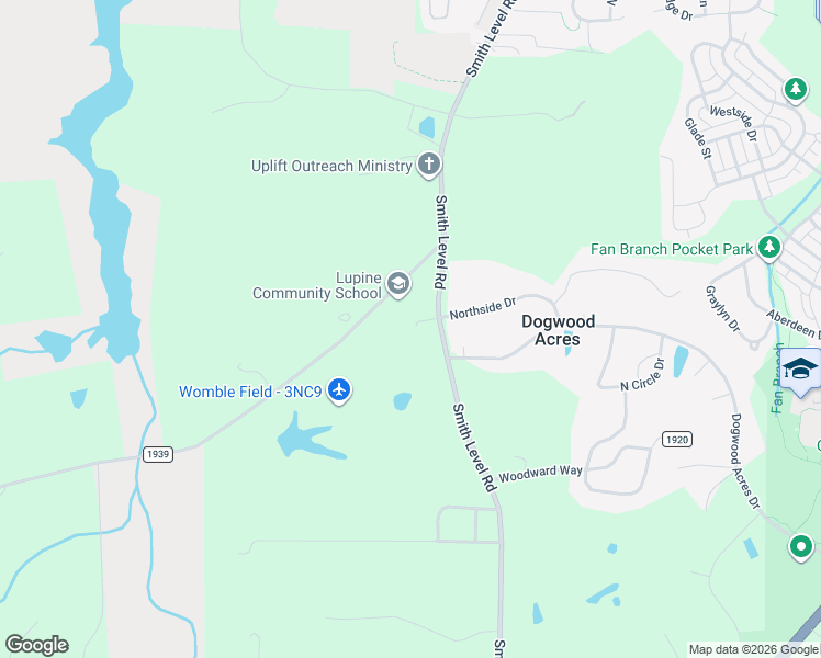 map of restaurants, bars, coffee shops, grocery stores, and more near 1100 Smith Level Road in Chapel Hill