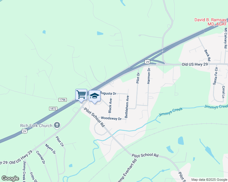 map of restaurants, bars, coffee shops, grocery stores, and more near 1812 Augusta Drive in Thomasville