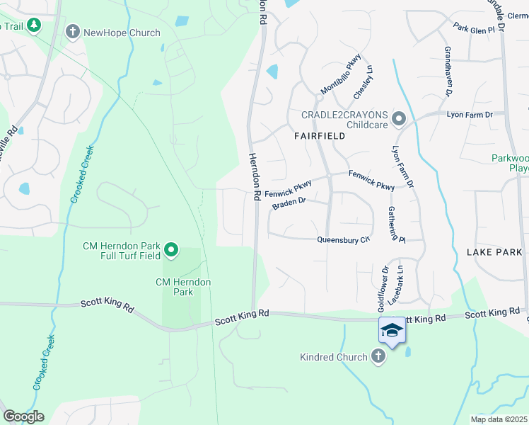 map of restaurants, bars, coffee shops, grocery stores, and more near 701 Braden Drive in Durham