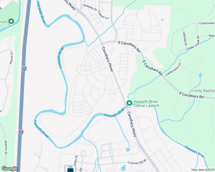 map of restaurants, bars, coffee shops, grocery stores, and more near 7019 Headwaters Dr in Franklin