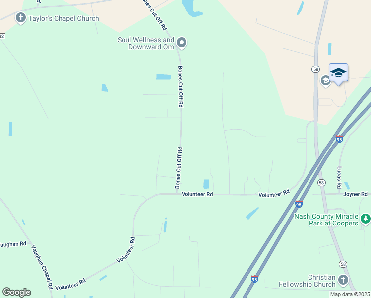 map of restaurants, bars, coffee shops, grocery stores, and more near 6311 Bones Cut Off Road in Elm City