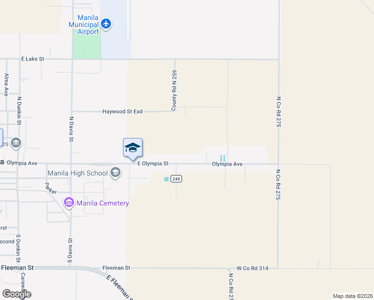 map of restaurants, bars, coffee shops, grocery stores, and more near 1057 B East Olympia Street in Manila